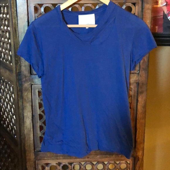 Phillip Lim Blue Distressed Double Layer Tee - Picture 1 of 4